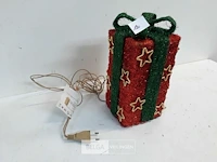 1 x kerstpakje met verlichting rood - afbeelding 3 van  3