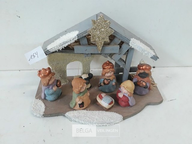 1 x kerststal met figuurtjes - afbeelding 1 van  3
