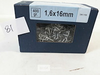 1 x krammen verzinkt 400gram 1,6x16mm - afbeelding 2 van  3