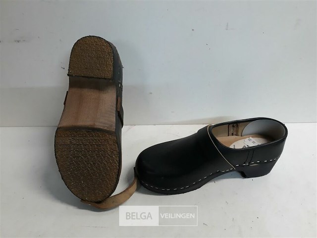1 x lederen tuinschoen houten zool 38 - afbeelding 3 van  3