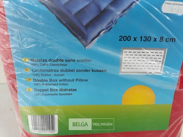 1 x luchtmatras dubbel 100% rubber-katoen - afbeelding 3 van  3