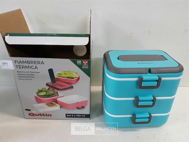 1 x lunchbox set 3-750ml blauw - afbeelding 2 van  3