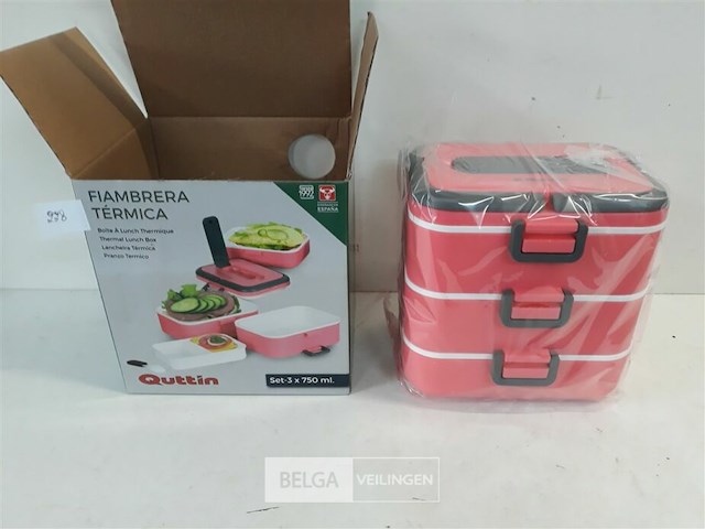 1 x lunchbox set 3-750ml roze - afbeelding 1 van  3