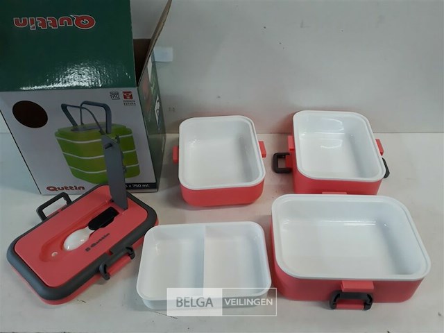 1 x lunchbox set 3-750ml roze - afbeelding 3 van  3