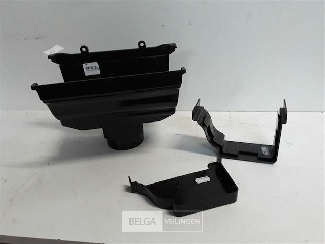 1 x middenspruitstuk + koppelstuk + stop l 160mm bruin pvc regenafvoer - afbeelding 1 van  3