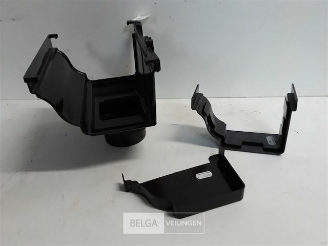 1 x middenspruitstuk + koppelstuk + stop l 160mm bruin pvc regenafvoer - afbeelding 3 van  3