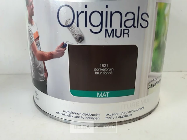 1 x muur en plafond verf mat donker bruin levis 2,5l - afbeelding 3 van  3