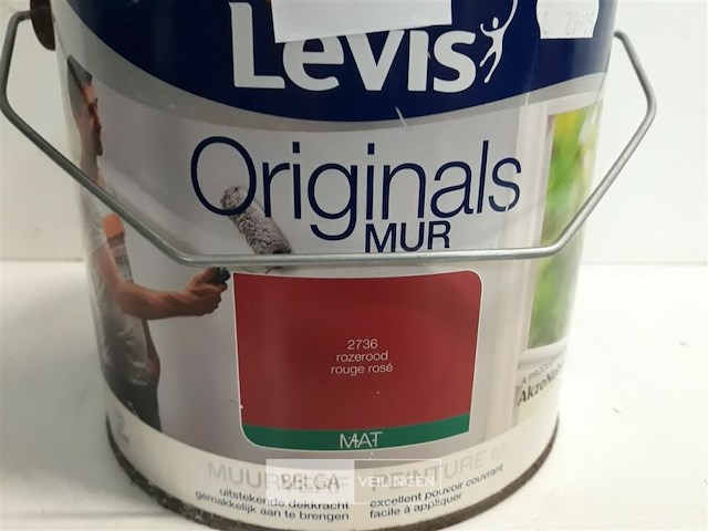 1 x muur en plafond verf mat rozerood levis 2,5l - afbeelding 3 van  3