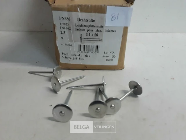 1 x nagels verzinkt grote ronde kop 2,5 kg 3,1x50 mm - afbeelding 3 van  3