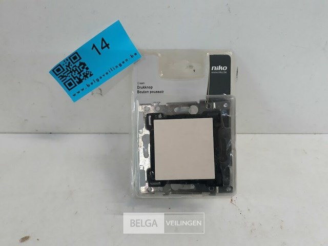1 x niko inbouw drukknop cream - afbeelding 1 van  3