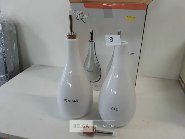 1 x olijfolie en azijn set 25 cm porselein - afbeelding 3 van  3