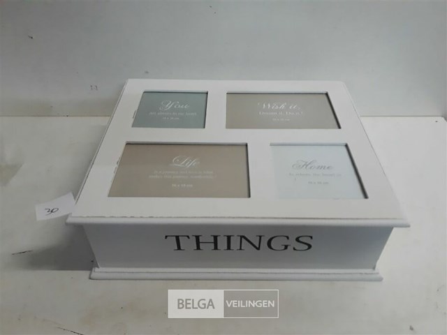 1 x opbergoos hout met fotokader - afbeelding 1 van  3