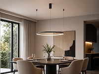 1 x orien design hanglamp sandy black 80cm 40w led cct 3 kleur & 3 stappen dimmen - afbeelding 7 van  9