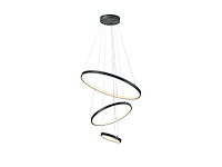 1 x orien design hanglamp zand zwart 20cm&40cm&60cm trio ring 50w led cct 3 kleur & 3 stappen dimmen