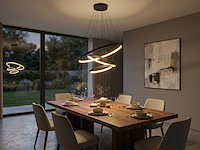 1 x orien design hanglamp zand zwart 20cm&40cm&60cm trio ring 50w led cct 3 kleur & 3 stappen dimmen - afbeelding 3 van  7
