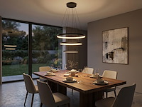 1 x orien design hanglamp zand zwart 20cm&40cm&60cm trio ring 50w led cct 3 kleur & 3 stappen dimmen - afbeelding 6 van  7