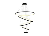 1 x orien design hanglamp zand zwart 20cm&40cm&60cm&80cm&100cm 5 ring 160w led cct 3 kleur & 3 stappen dimmen