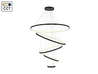 1 x orien design hanglamp zand zwart 20cm&40cm&60cm&80cm&100cm 5 ring 160w led cct 3 kleur - afbeelding 4 van  5