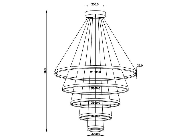 1 x orien design hanglamp zand zwart 20cm&40cm&60cm&80cm&100cm 5 ring 160w led cct 3 kleur - afbeelding 2 van  5