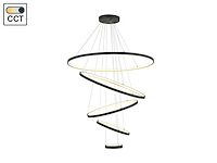 1 x orien design hanglamp zand zwart 20cm&40cm&60cm&80cm&100cm 5 ring 160w led cct 3 kleur - afbeelding 4 van  5