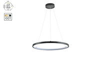 1 x orien design hanglamp zand zwart 60cm 28w led cct 3 kleur & 3 stappen dimmen - afbeelding 2 van  9