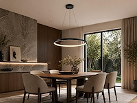 1 x orien design hanglamp zand zwart 60cm 28w led cct 3 kleur & 3 stappen dimmen