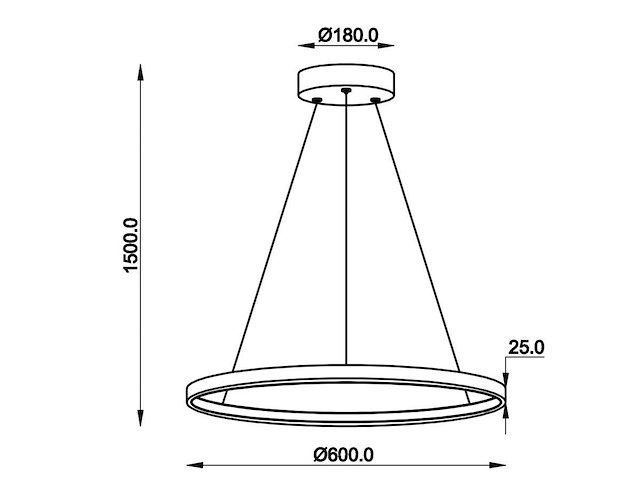 1 x orien design hanglamp zand zwart 60cm 28w led cct 3 kleur & 3 stappen dimmen - afbeelding 3 van  9