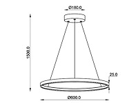 1 x orien design hanglamp zand zwart 60cm 28w led cct 3 kleur & 3 stappen dimmen - afbeelding 3 van  9