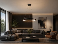 1 x orien design hanglamp zand zwart 60cm 28w led cct 3 kleur & 3 stappen dimmen - afbeelding 4 van  9