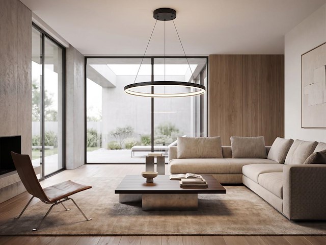 1 x orien design hanglamp zand zwart 60cm 28w led cct 3 kleur & 3 stappen dimmen - afbeelding 6 van  9