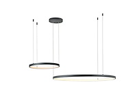 1 x orien design hanglamp zand zwart 80cm&40cm duo ring 50w led cct 3 kleur & 3 stappen dimmen - afbeelding 4 van  9