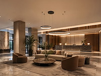 1 x orien design hanglamp zand zwart 80cm&40cm duo ring 50w led cct 3 kleur & 3 stappen dimmen - afbeelding 7 van  9