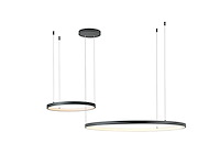 1 x orien design hanglamp zand zwart 80cm&40cm duo ring 50w led cct 3 kleur & 3 stappen dimmen - afbeelding 2 van  9