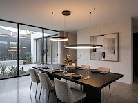 1 x orien design hanglamp zand zwart 80cm&40cm duo ring 50w led cct 3 kleur & 3 stappen dimmen - afbeelding 4 van  9