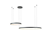 1 x orien design hanglamp zand zwart 80cm&40cm duo ring 50w led cct 3 kleur & 3 stappen dimmen - afbeelding 7 van  9