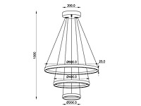 1 x orien design hanglamp zand zwart en goud 20cm&40cm&60cm trio ring 50w led cct 3 kleur & 3 stappen dimmen - afbeelding 2 van  7