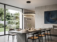 1 x orien design hanglamp zand zwart en goud 20cm&40cm&60cm trio ring 50w led cct 3 kleur & 3 stappen dimmen - afbeelding 3 van  7