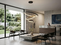 1 x orien design hanglamp zand zwart en goud 20cm&40cm&60cm trio ring 50w led cct 3 kleur & 3 stappen dimmen - afbeelding 5 van  7