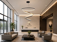 1 x orien design hanglamp zand zwart en goud 20cm&40cm&60cm&80cm&100cm 5 ring 160w led cct 3 kleur