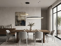 1 x orien design hanglamp zand zwart en goud 80cm&40cm duo ring 50w led cct 3 kleur & 3 stappen dimmen