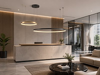 1 x orien design hanglamp zand zwart en goud 80cm&40cm duo ring 50w led cct 3 kleur & 3 stappen dimmen