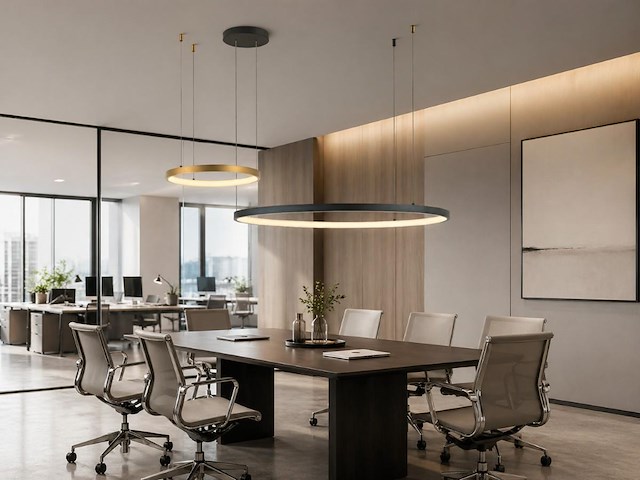 1 x orien design hanglamp zand zwart en goud 80cm&40cm duo ring 50w led cct 3 kleur & 3 stappen dimmen - afbeelding 1 van  8