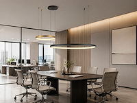 1 x orien design hanglamp zand zwart en goud 80cm&40cm duo ring 50w led cct 3 kleur & 3 stappen dimmen