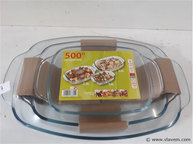 1 x ovenschotel glas ovaal 3 stuks - afbeelding 2 van  2