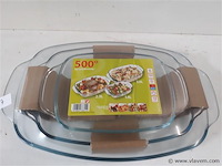 1 x ovenschotel glas ovaal 3 stuks - afbeelding 2 van  2