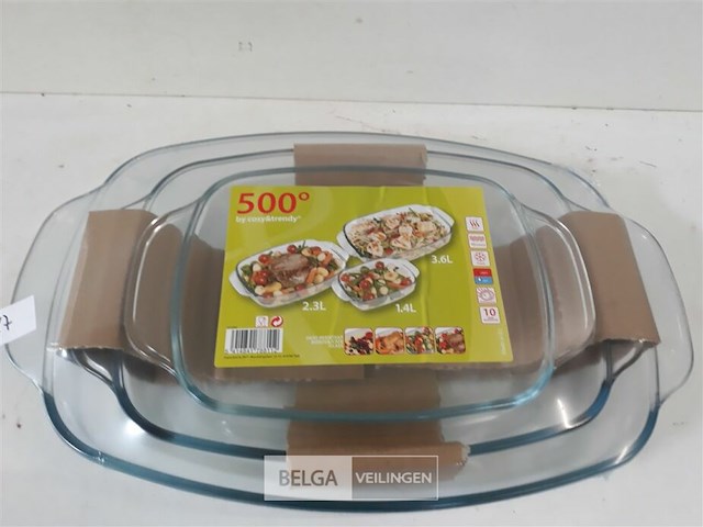 1 x ovenschotel glas ovaal 3 stuks - afbeelding 3 van  3