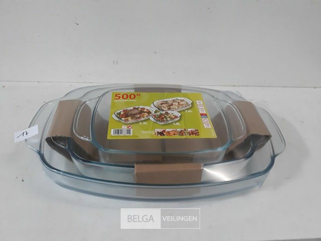 1 x ovenschotel glas ovaal 3 stuks - afbeelding 1 van  3