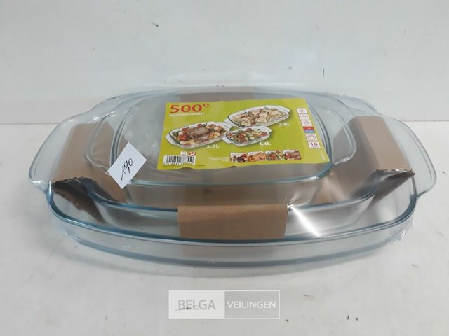 1 x ovenschotel glas ovaal 3 stuks - afbeelding 2 van  3