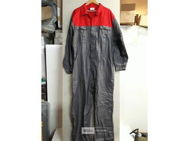 1 x overall grijs/rood 58 - afbeelding 2 van  3