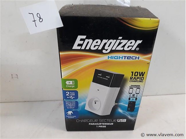 1 x overspannings beveiliging met 2 usb laders - afbeelding 1 van  2